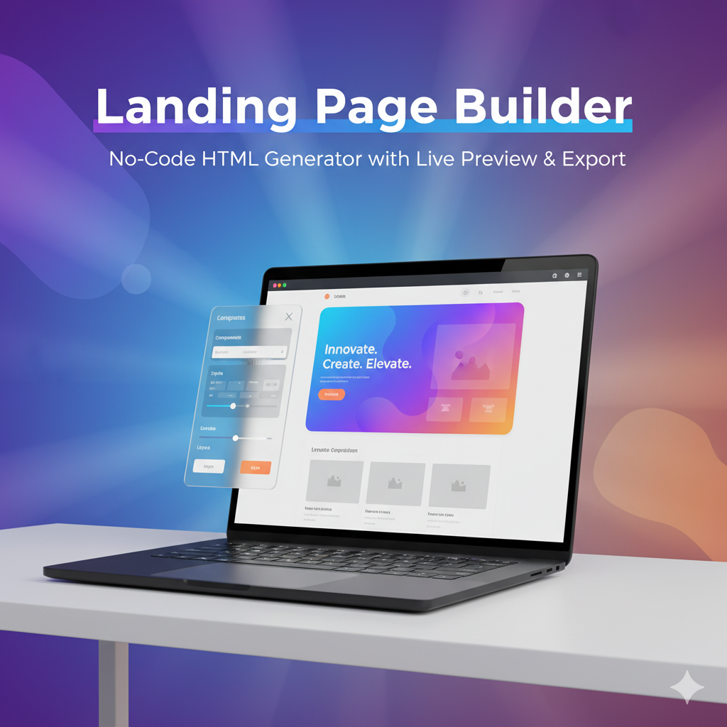 Landing Page Builder – No-Code HTML Generator with Live Preview